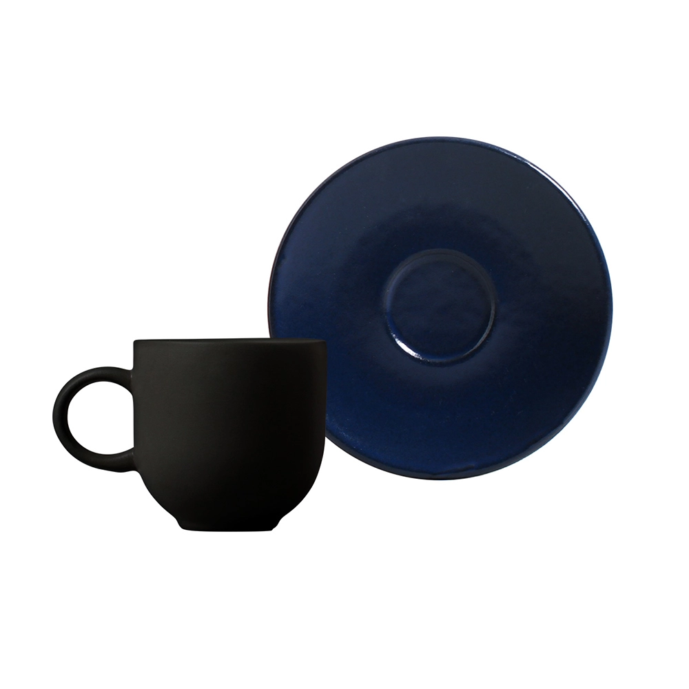 Jogo de Xícaras Para Café Com Pires Porto Brasil Coup Stoneware Azure 97 Ml - 6 Peças Jogo de Xícaras Para Café Com Pires Porto Brasil Coup Stoneware Azure 97 Ml - 6 Peças