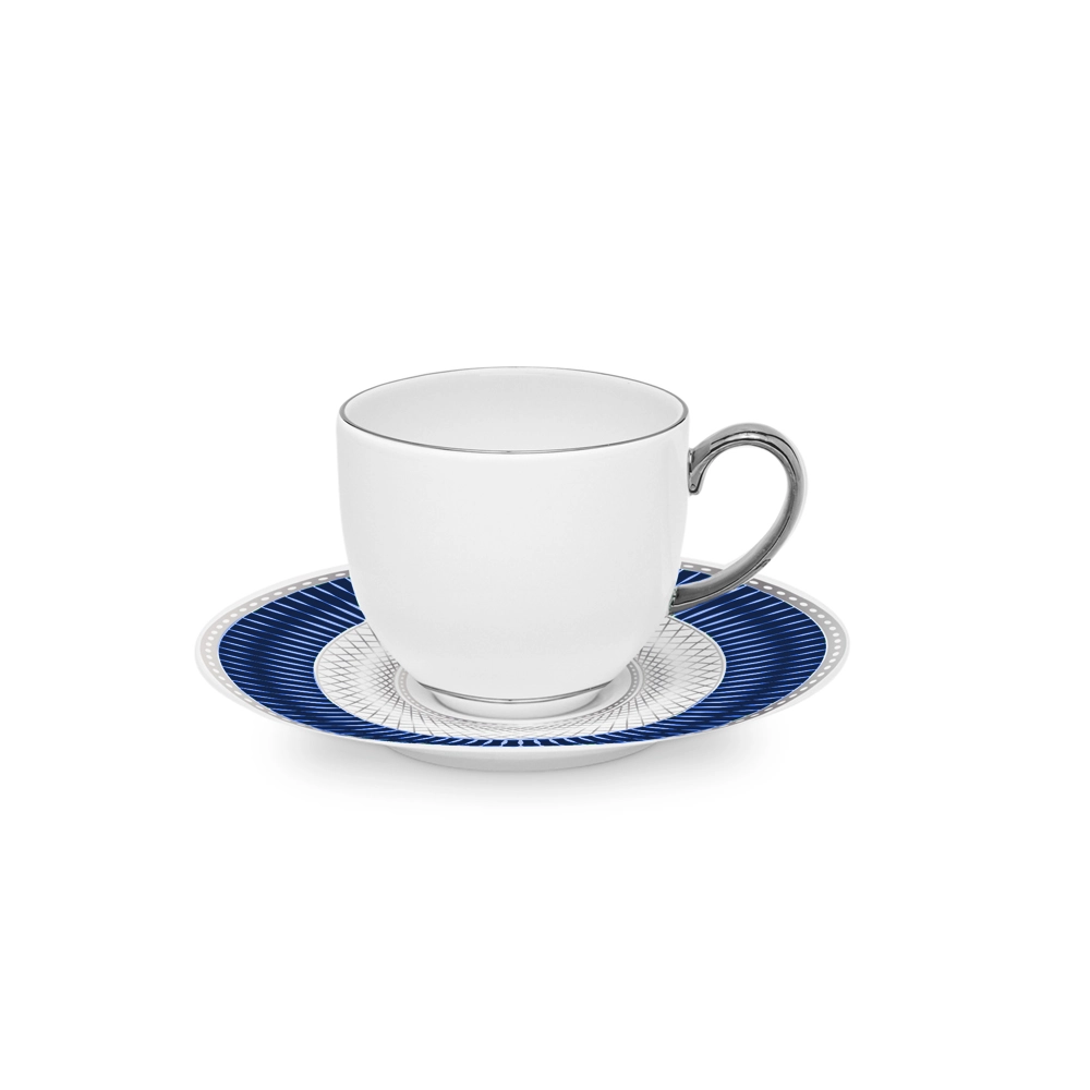 Jogo de Xícaras Para Café Com Pires Strauss Gold Star 110 Ml - 6 Peças