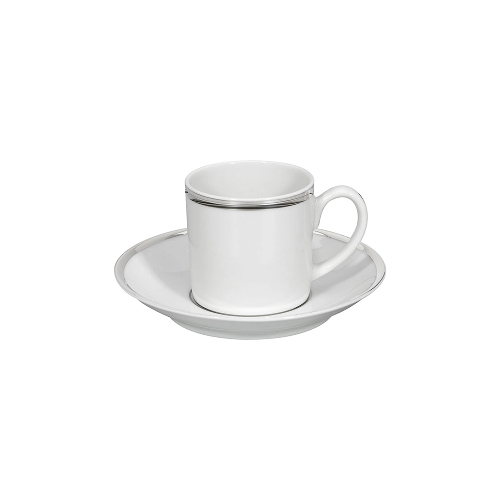 Jogo de Xícaras Para Café Com Pires Vista Alegre Hollywood Platina 86 Ml - 4 Peças