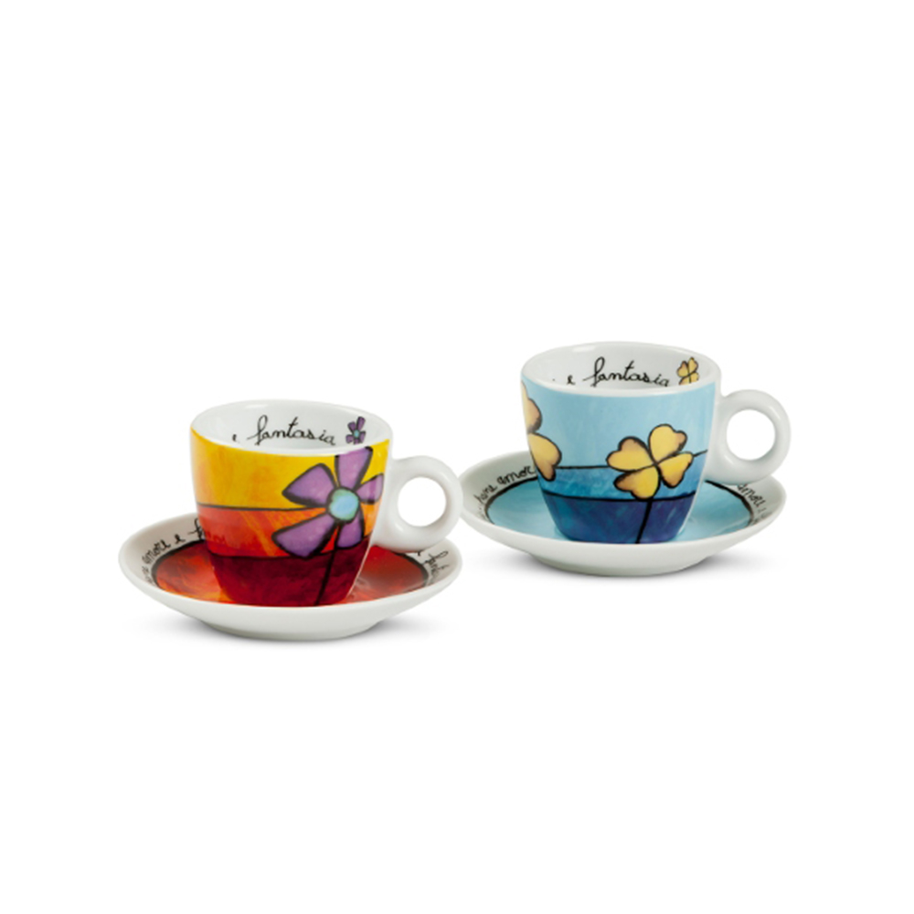 Jogo de Xícaras Para Café Espresso Com Pires Egan Pane Amore e Fantasia 90 Ml - 2 Peças Jogo de Xícaras Para Café Espresso Com Pires Egan Pane Amore e Fantasia 90 Ml - 2 Peças