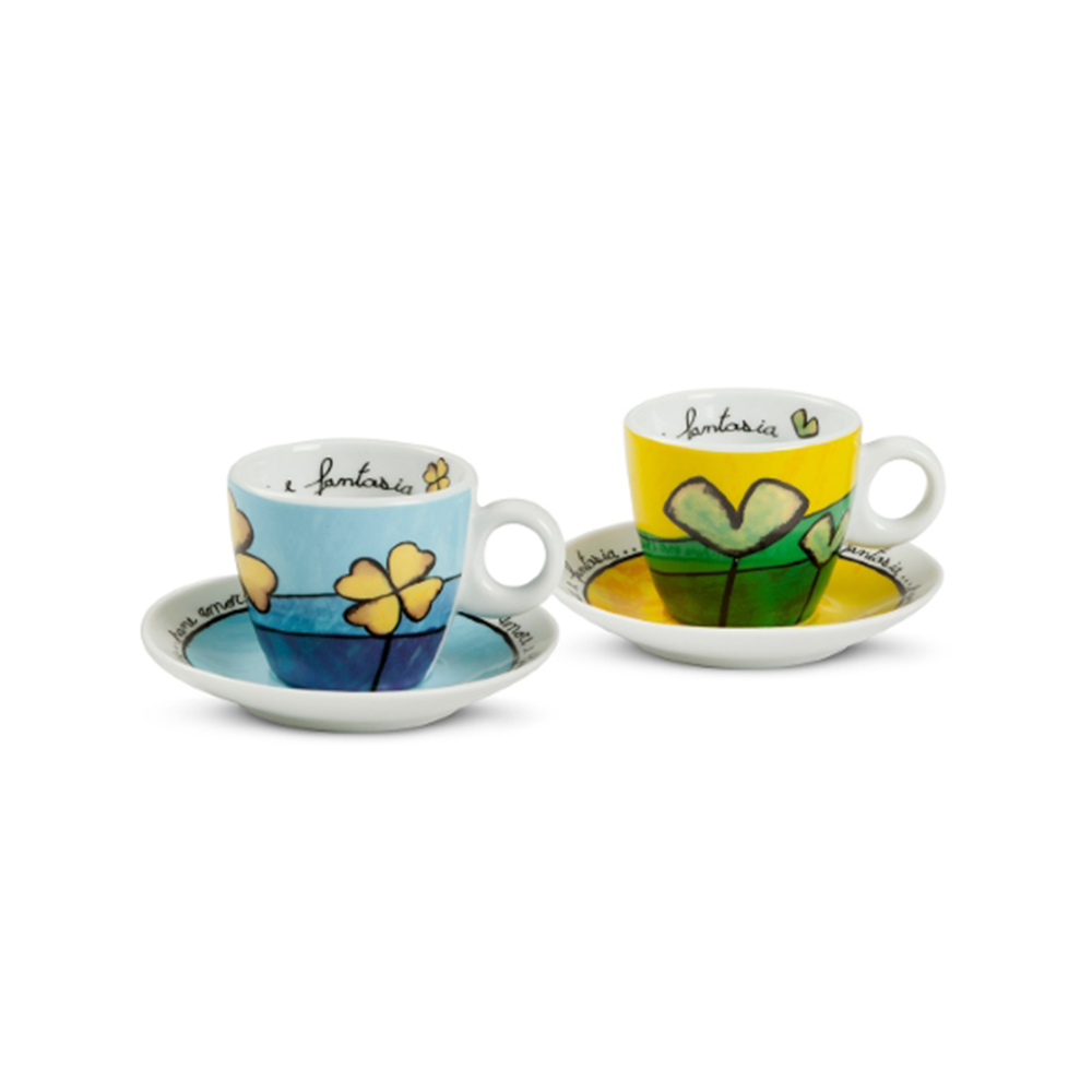 Jogo de Xícaras Para Café Espresso Com Pires Egan Pane Amore e Fantasia 90 Ml - 2 Peças Jogo de Xícaras Para Café Espresso Com Pires Egan Pane Amore e Fantasia 90 Ml - 2 Peças