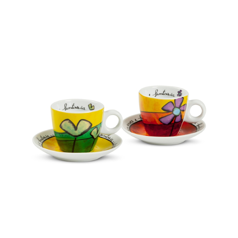 Jogo de Xícaras Para Café Espresso Com Pires Egan Pane Amore e Fantasia 90 Ml - 2 Peças Jogo de Xícaras Para Café Espresso Com Pires Egan Pane Amore e Fantasia 90 Ml - 2 Peças