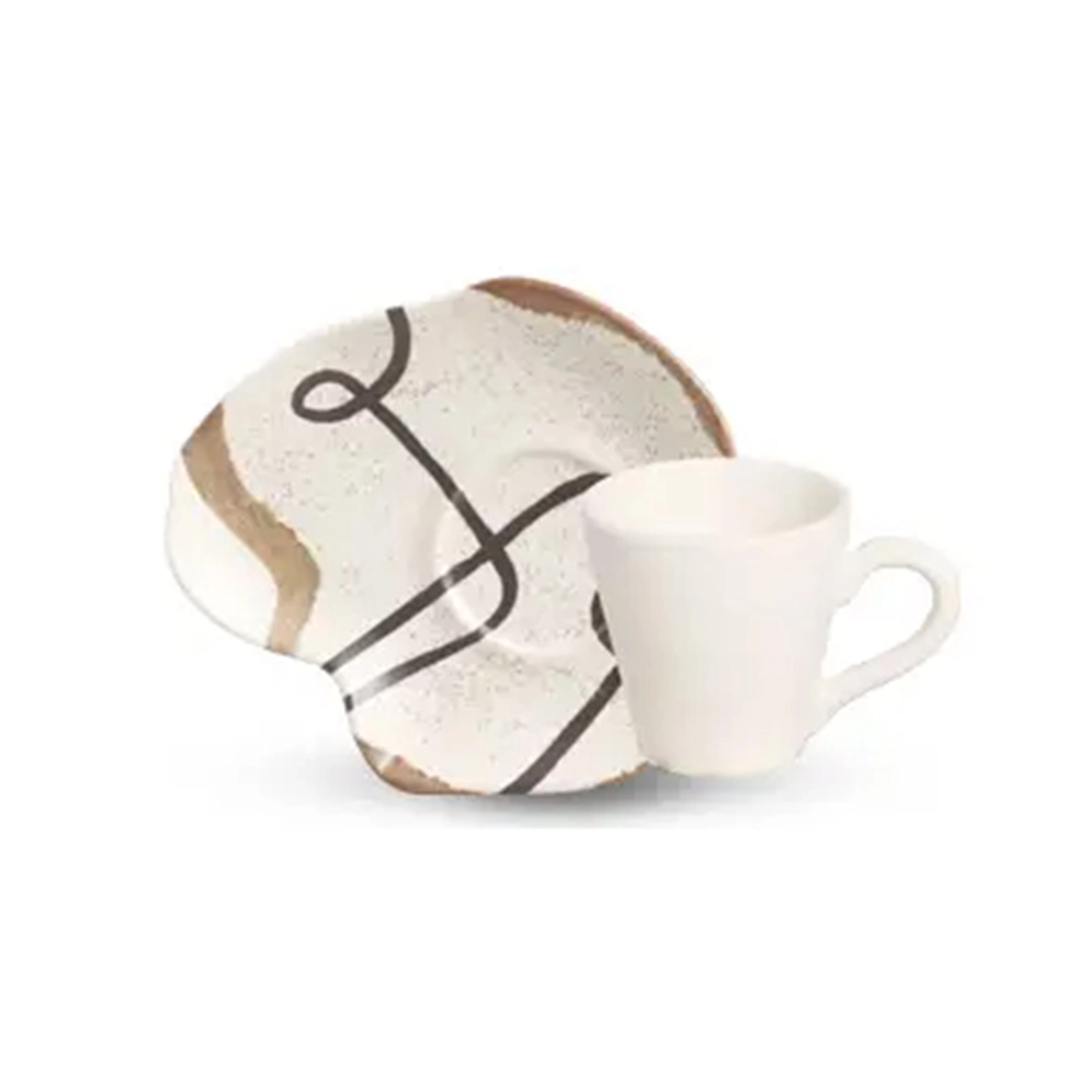 Jogo de Xícaras Para Chá Com Pires Scalla Strip - 6 Peças