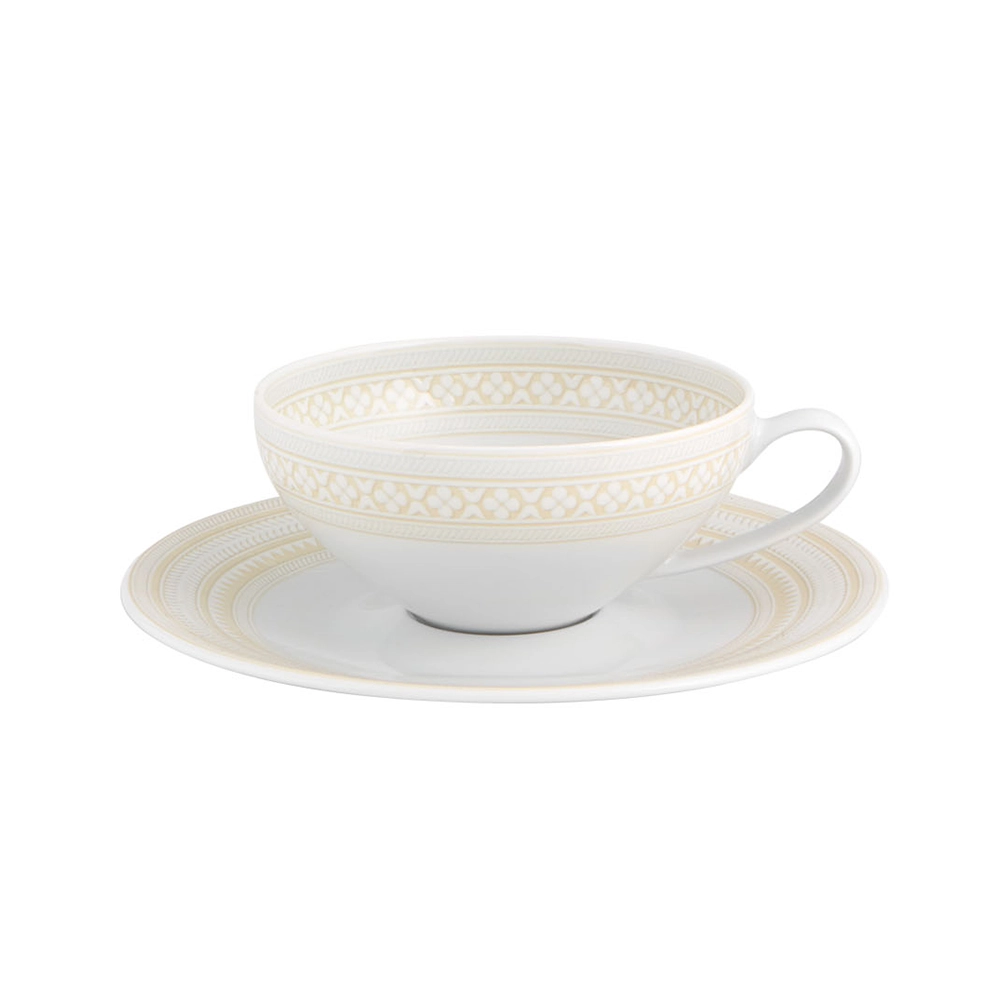 Jogo de Xícaras Para Chá Com Pires Vista Alegre Ivory 231 Ml - 4 Peças