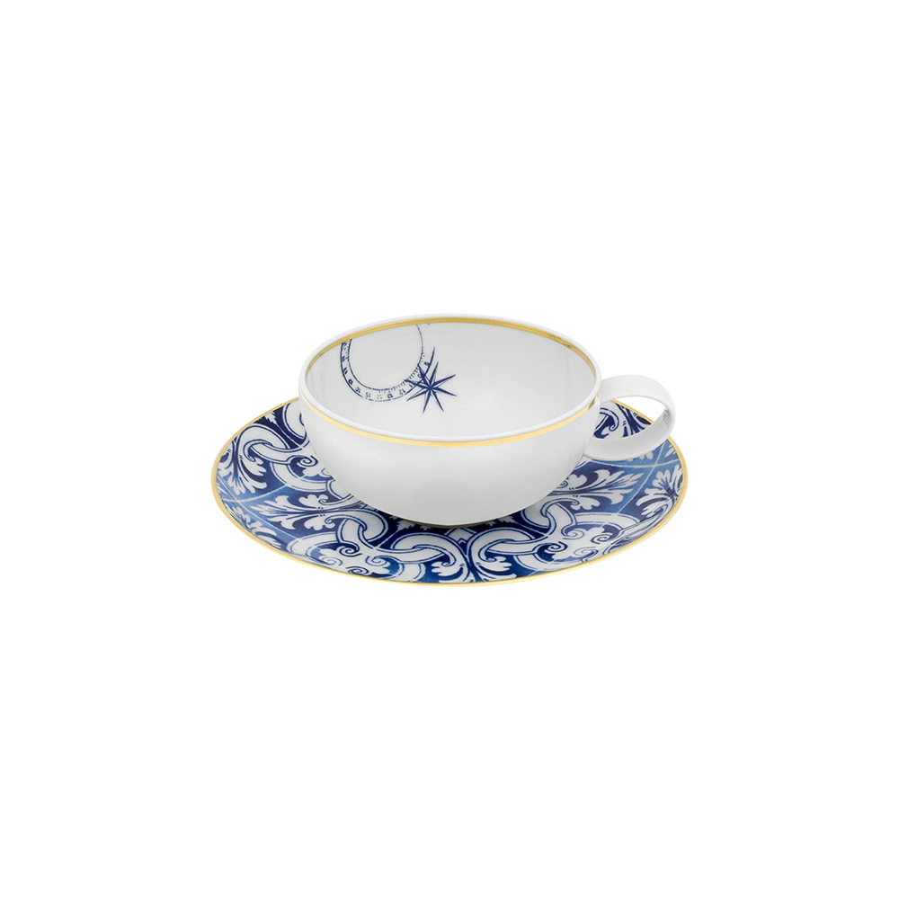 Jogo de Xícaras Para Chá Com Pires Vista Alegre Transatlântica 251 Ml - 4 Peças