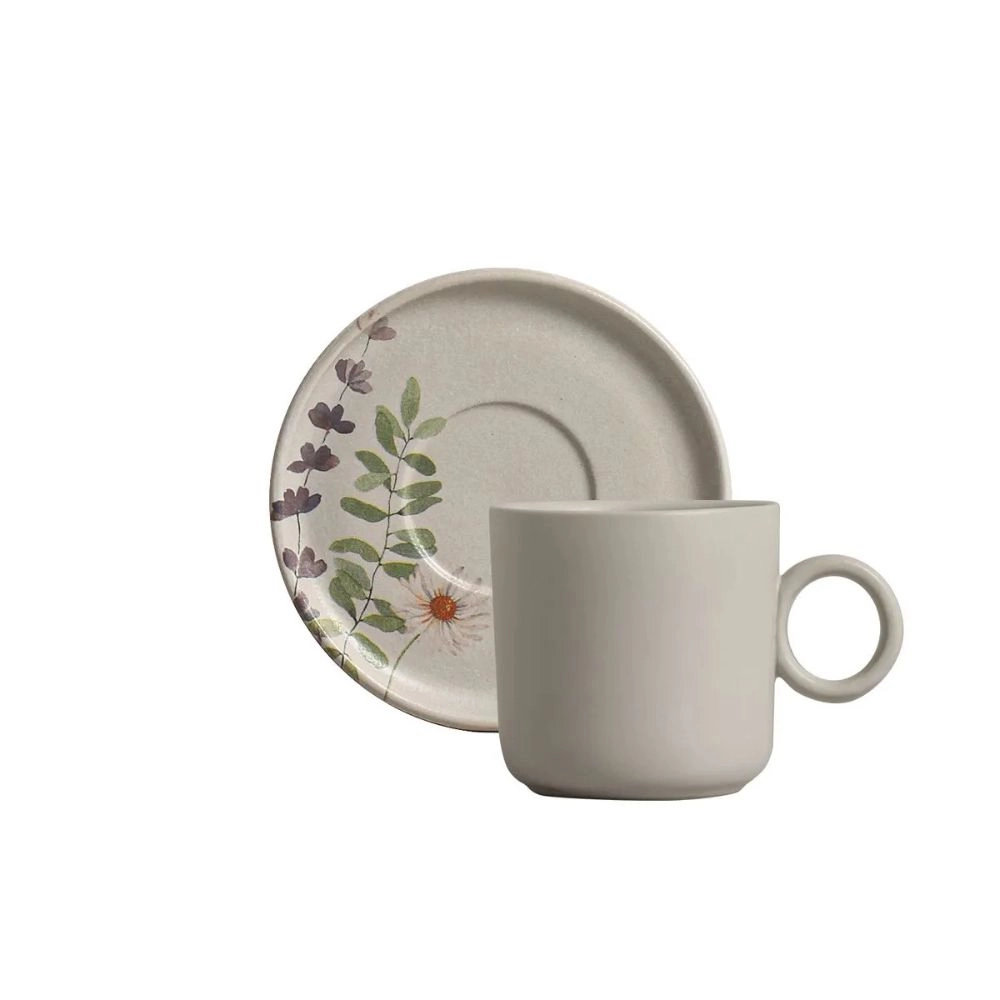 Jogo de Xicaras de Cha Porto Brasil Basic Bloom - 6 Pecas