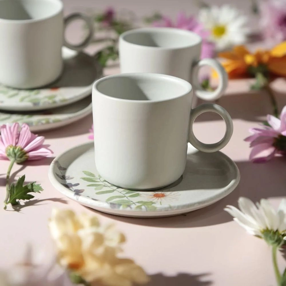 Jogo de Xicaras de Cha Porto Brasil Basic Bloom - 6 Pecas