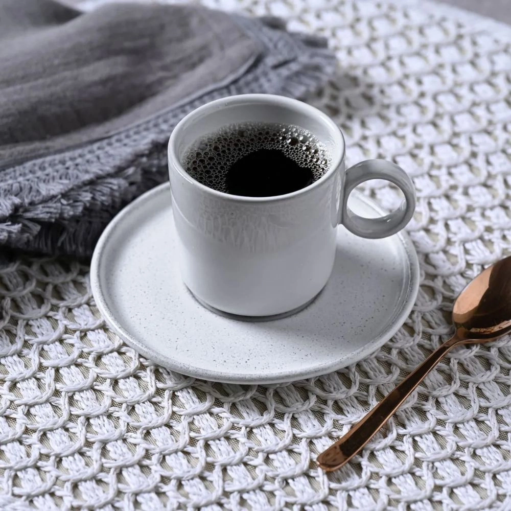 Jogo de Xicaras de Cha Porto Brasil Basic Snow - 6 Pecas