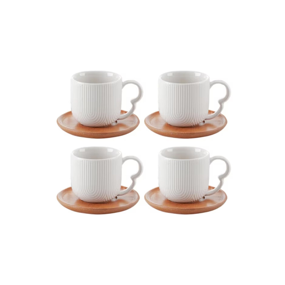 Jogo de Xicaras Para Cafe Com Pires Hauskraft Oasis 90 Ml - 4 Pecas