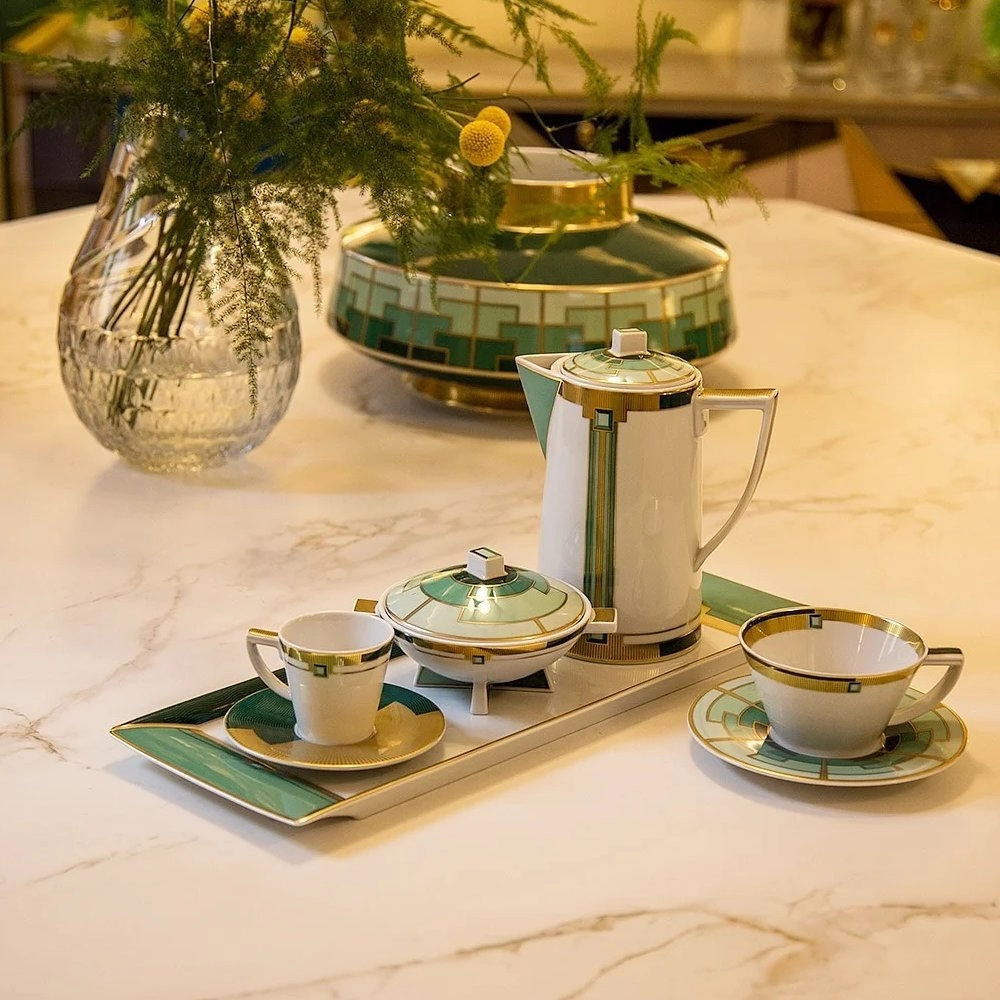 Jogo de Xicaras Para Cafe Com Pires Vista Alegre Emerald 93 Ml 4 Pecas