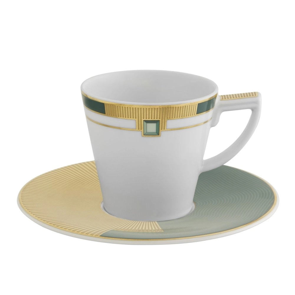 Jogo de Xicaras Para Cafe Com Pires Vista Alegre Emerald 93 Ml 4 Pecas