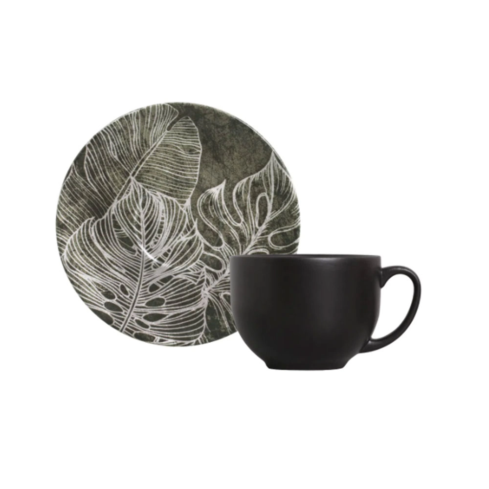 Jogo de Xicaras Para Cha Com Pires - Herbarium