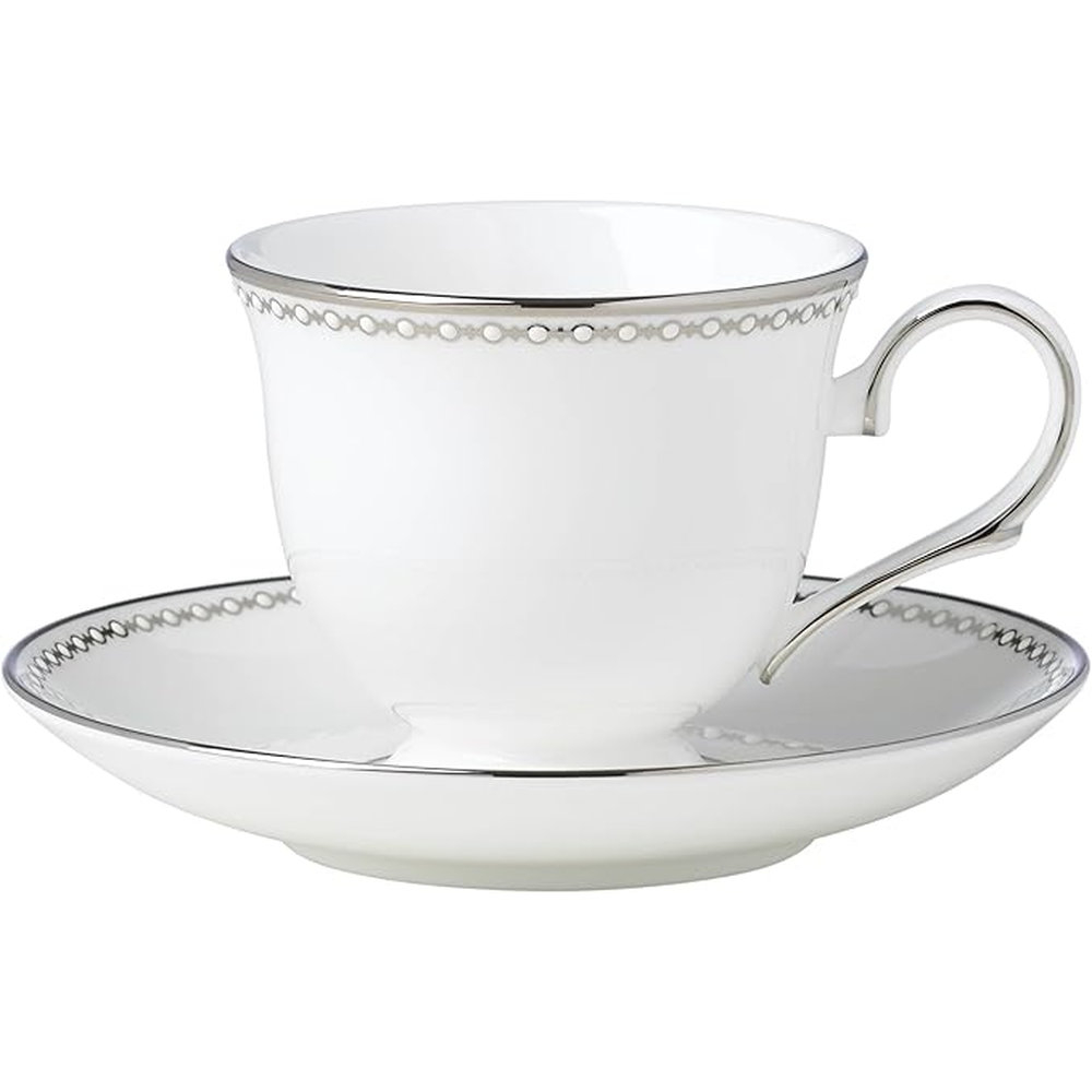 Jogo de Xicaras Para Cha Com Pires Lenox Empire Pearl Platinum 177 Ml - 6 Pecas Jogo de Xicaras Para Cha Com Pires Lenox Empire Pearl Platinum 177 Ml - 6 Pecas