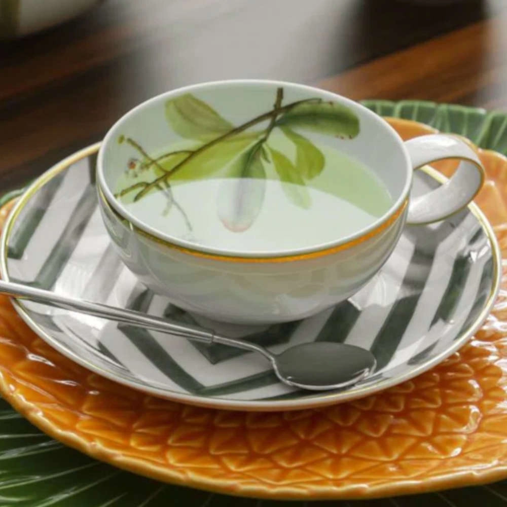 Jogo de Xicaras Para Cha Com Pires Vista Alegre Amazonia 251 Ml - 4 Pecas