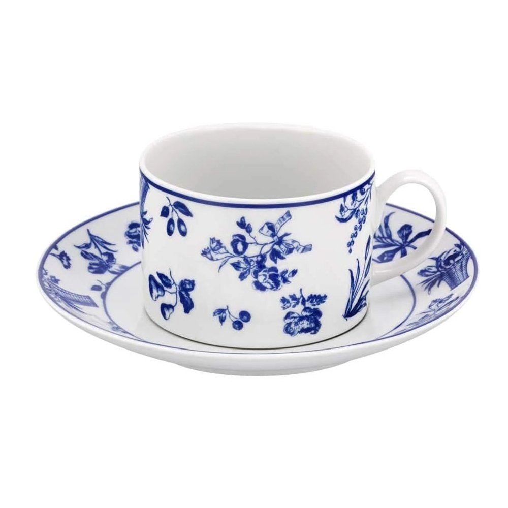 Jogo de Xicaras Para Cha Com Pires Vista Alegre Chintz Azul 199 Ml Jogo de Xicaras Para Cha Com Pires Vista Alegre Chintz Azul 199 Ml