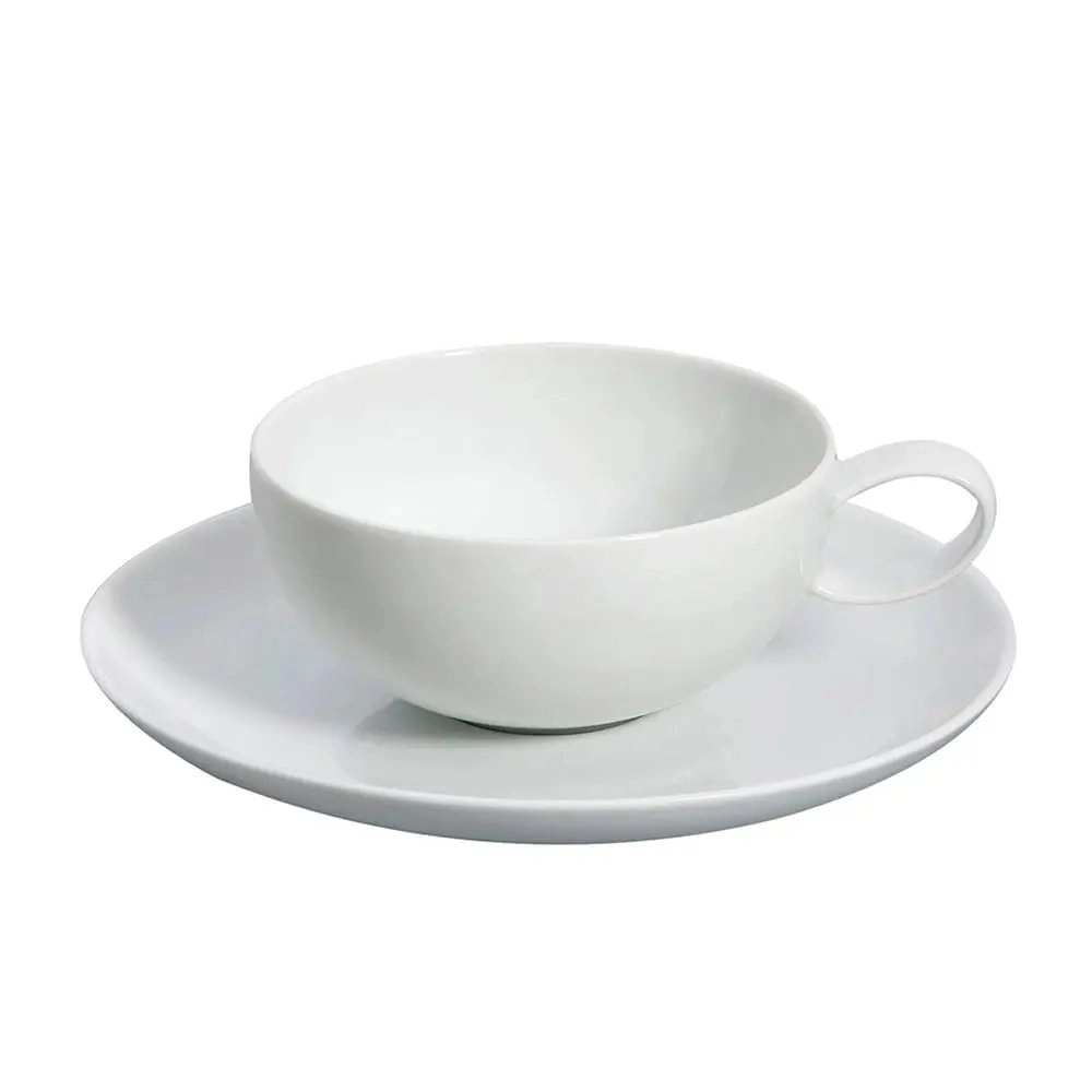 Jogo de Xicaras Para Cha Com Pires Vista Alegre Domo White 251 Ml 4 Pecas