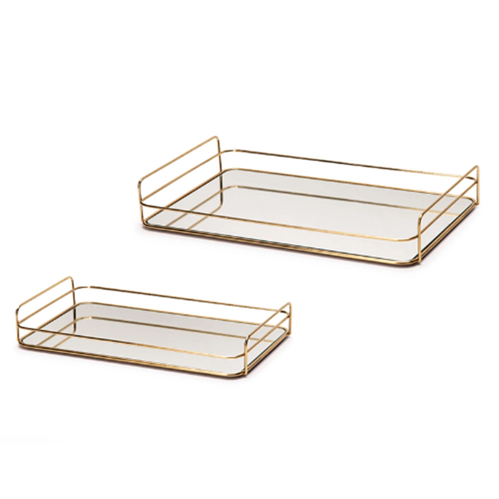 Kit de Bandejas Mart Com Espelho - 2 Peças