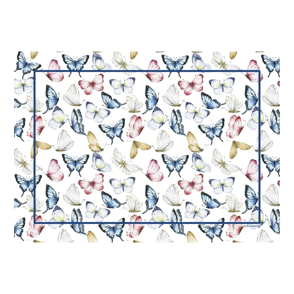 Jogo C/ 12 Lugares Americanos Butterly- Zizy Prints Jogo C/ 12 Lugares Americanos Butterly- Zizy Prints