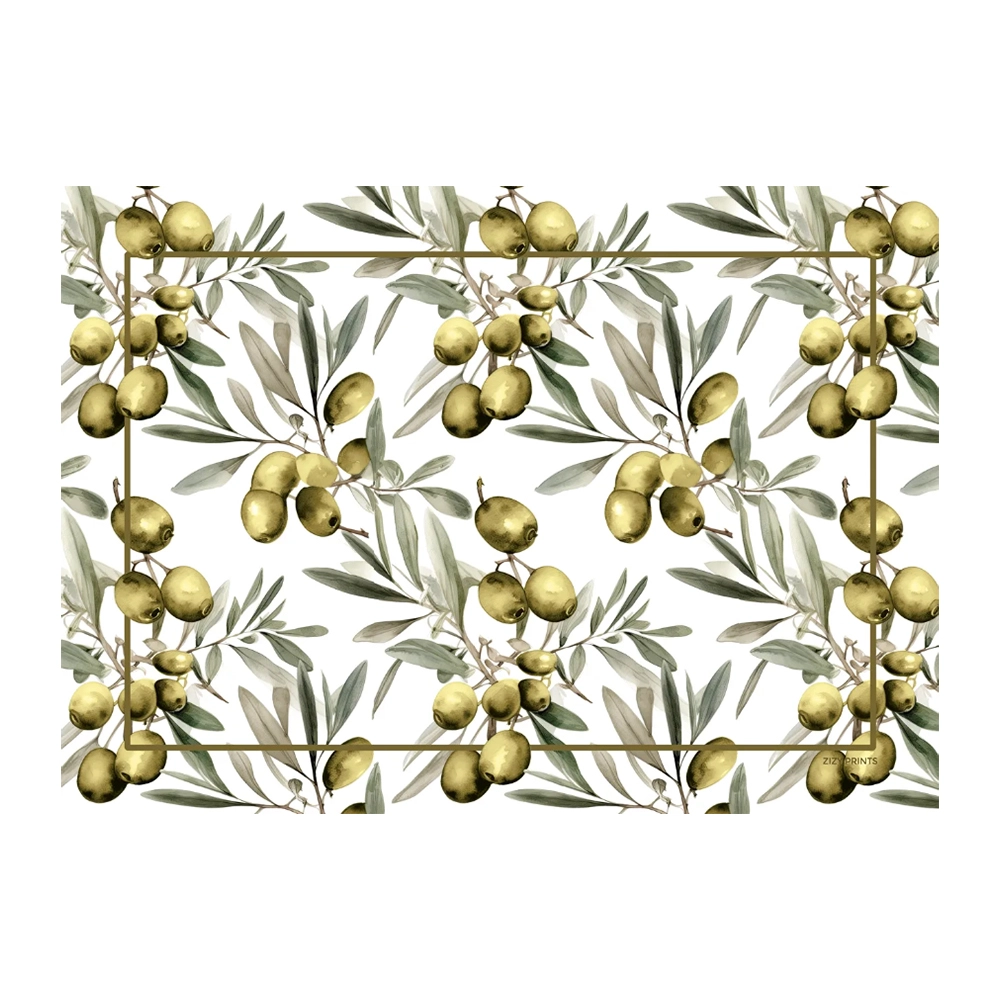 Jogo C/ 12 Lugares Americanos Olives - Zizy Prints Jogo C/ 12 Lugares Americanos Olives - Zizy Prints