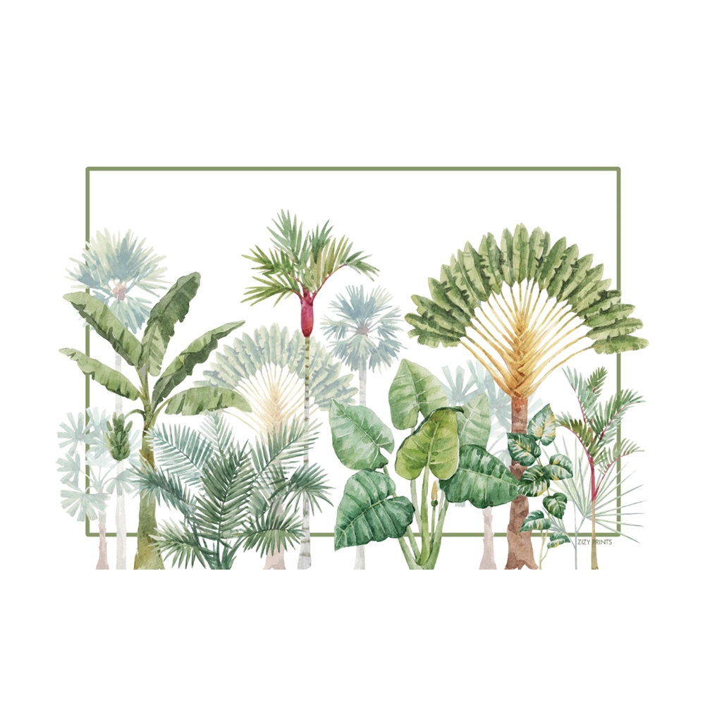 Jogo C/ 12 Lugares Americanos Arvores Tropicais - Zizy Prints Jogo C/ 12 Lugares Americanos Arvores Tropicais - Zizy Prints