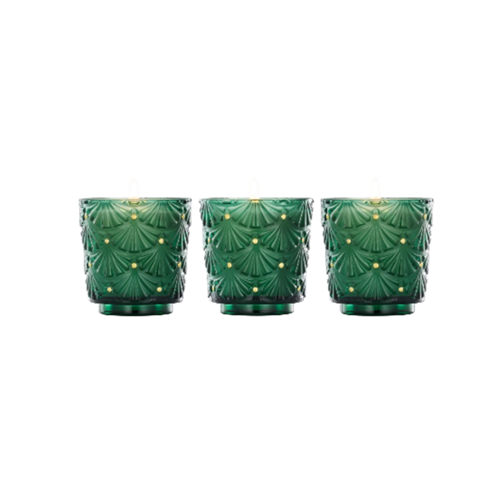 Kit de Mini Velas Copo de Vidro Votive 25h Voluspa Holiday Collection - 3 Peças