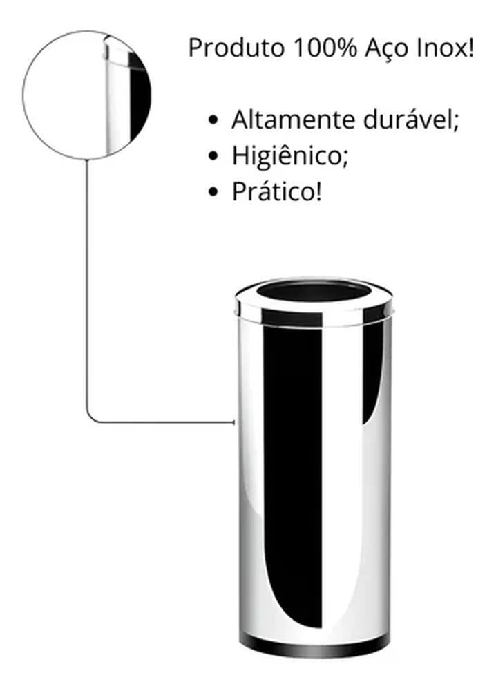 Lixeira Com Aro Brinox Decorline 28 Litros Lixeira Com Aro Brinox Decorline 28 Litros
