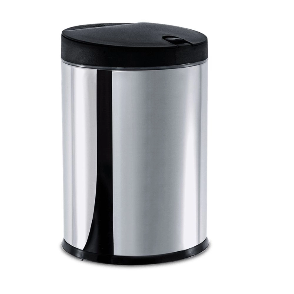 Lixeira Press Com Tampa Brinox Decorline Preta 4 Litros