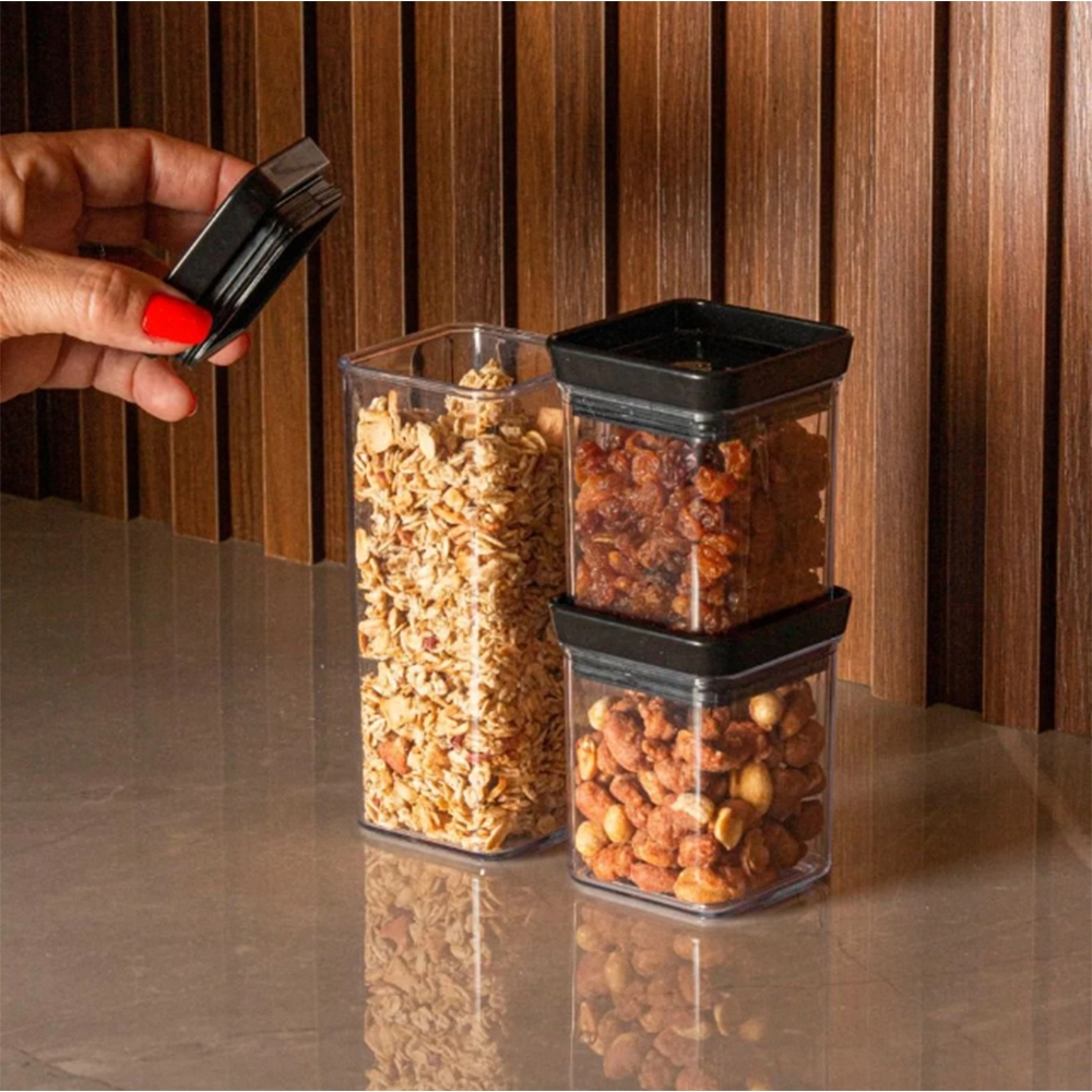 Mini Pote Hermético Quadrado Paramount Lumini 240 Ml