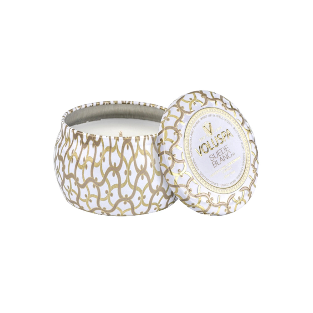 Mini Vela Lata 25h Voluspa Nova Coleção Maison Blanc