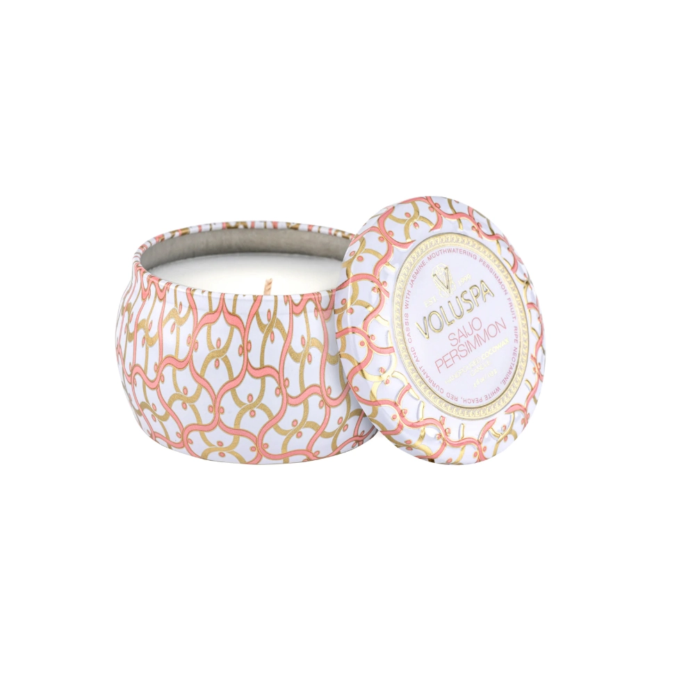 Mini Vela Lata 25h Voluspa Nova Coleção Maison Blanc