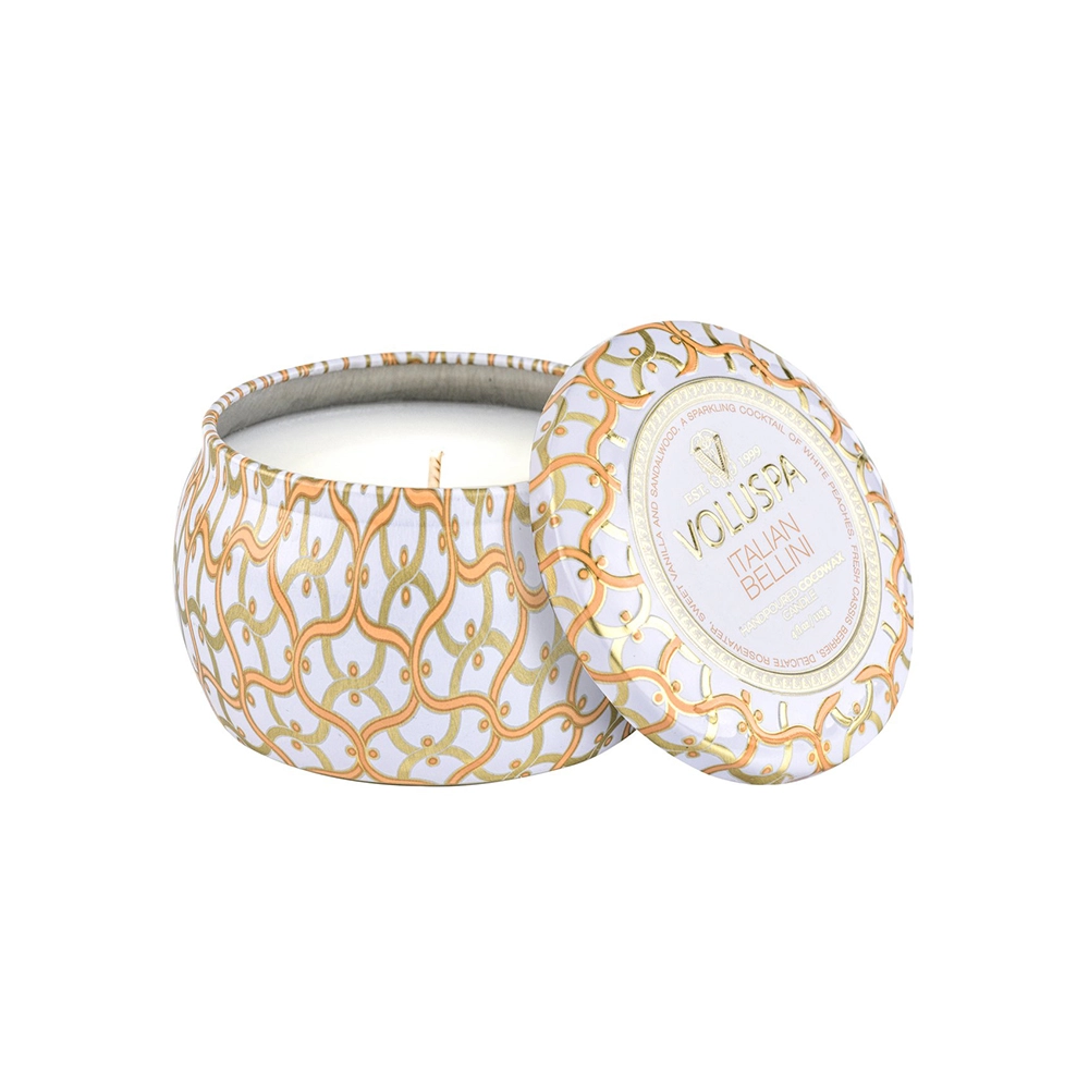 Mini Vela Lata 25h Voluspa Nova Coleção Maison Blanc