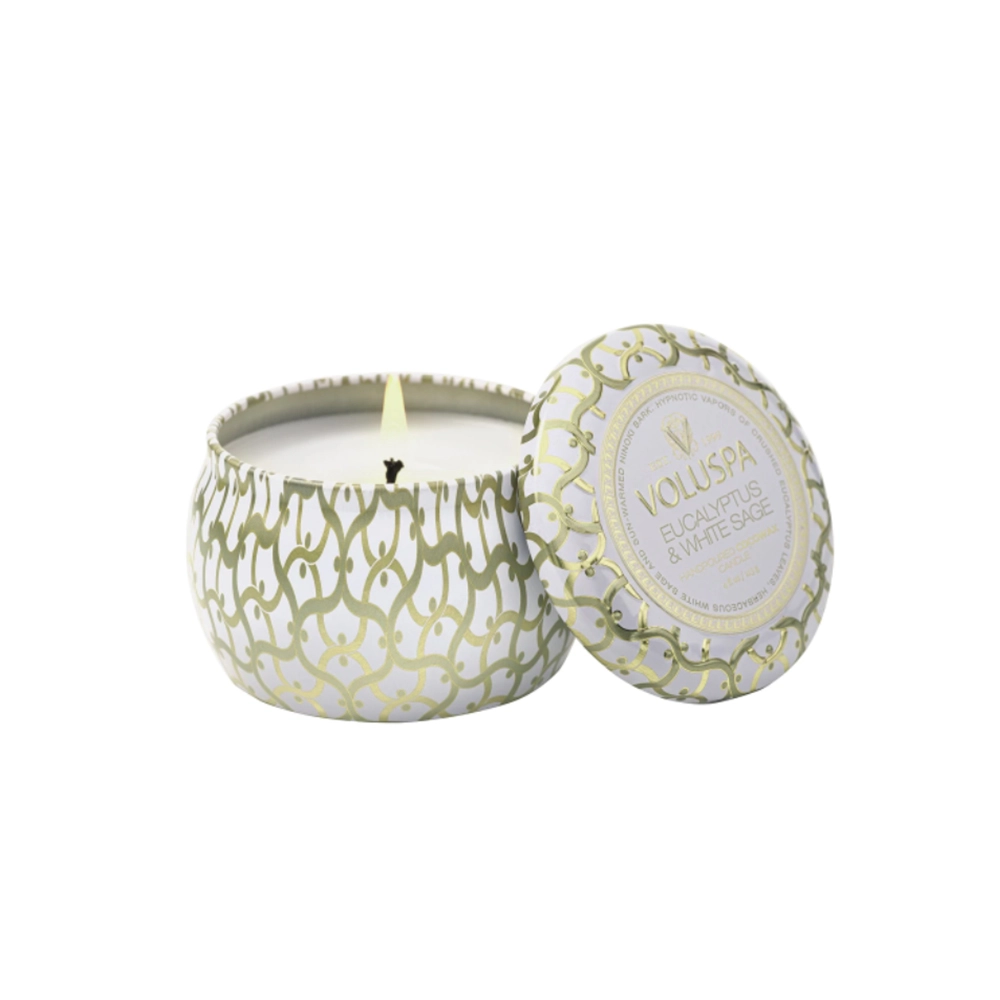 Mini Vela Lata 25h Voluspa Nova Coleção Maison Blanc