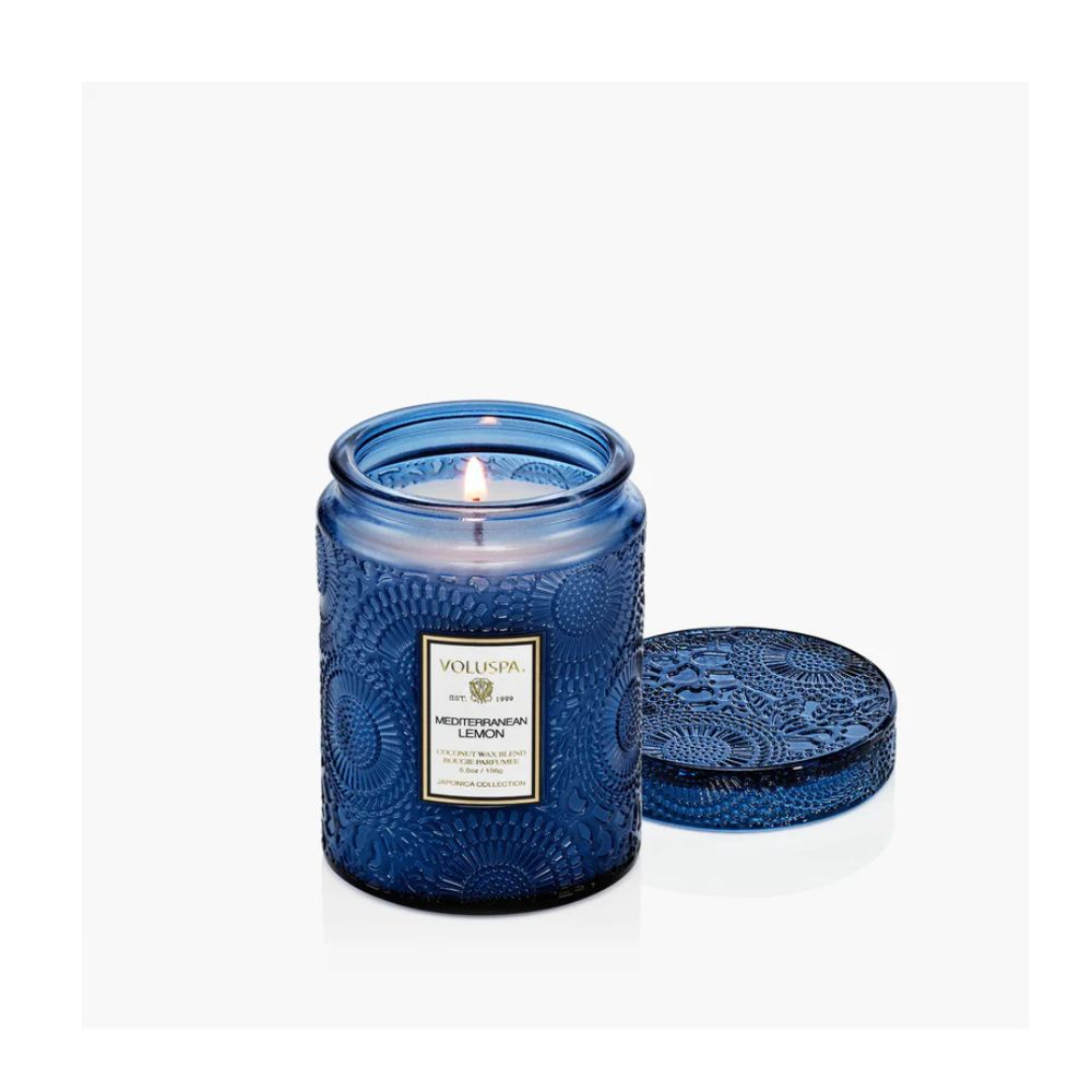 Mini Vela Pote Vidro 50h Mediterranean Lemon