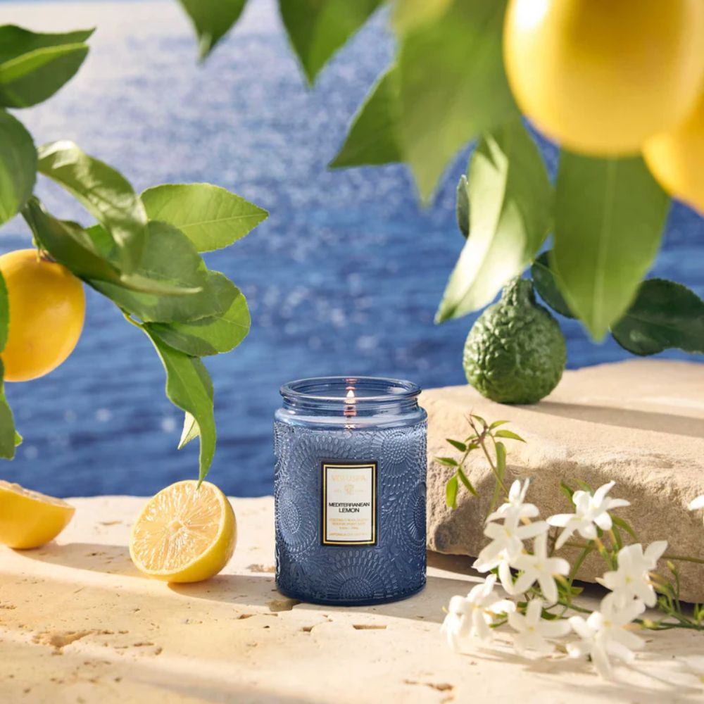 Mini Vela Pote Vidro 50h Mediterranean Lemon