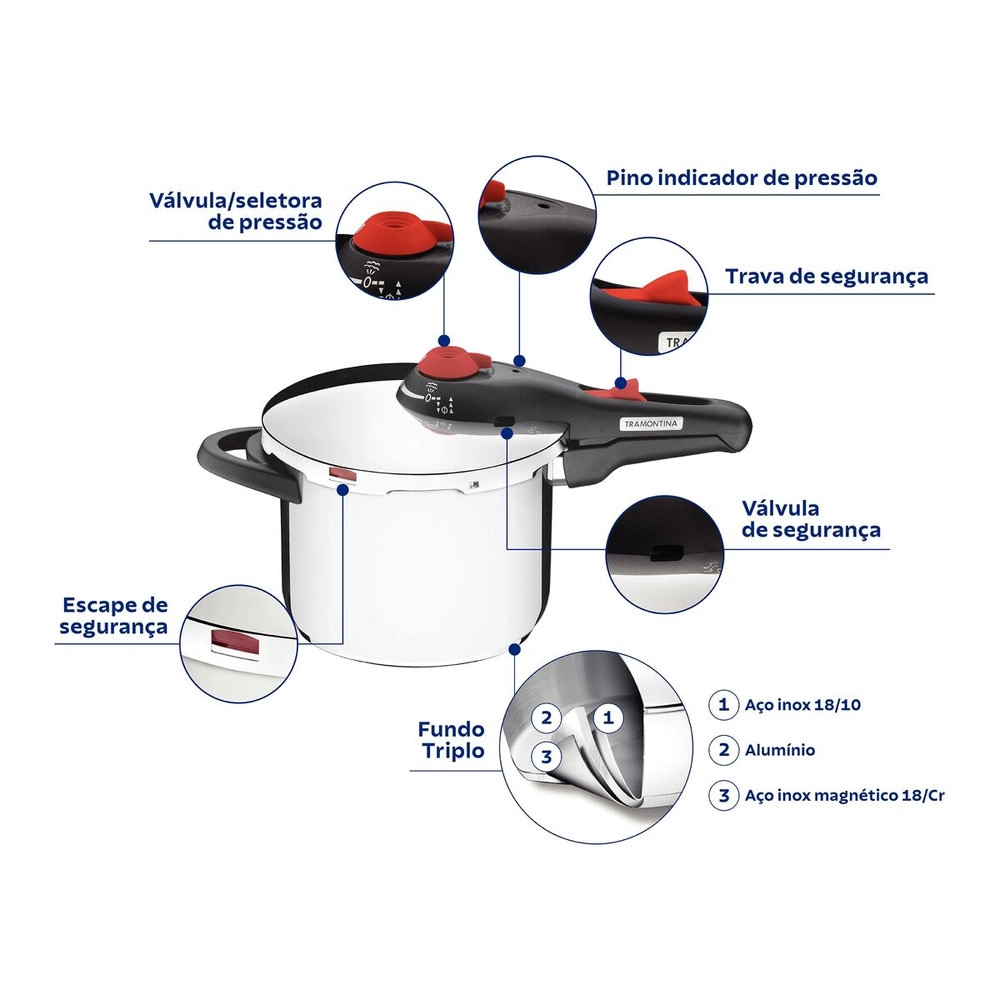 Panela de Pressao Tramontina Solar Aco Inox