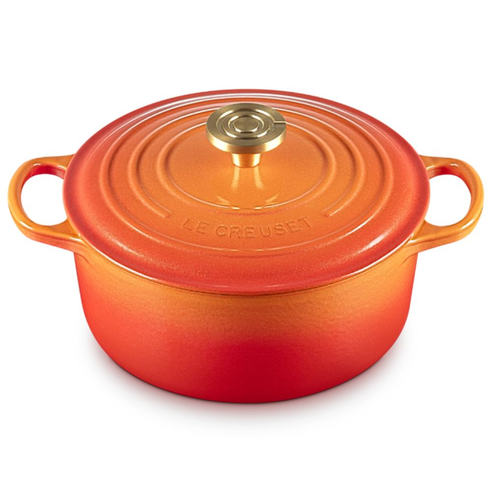 Panela Redonda Le Creuset Signature 28 Cm - Pegador Dourado