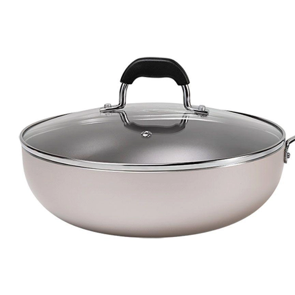 Panela Wok Com Tampa Brinox Saffron 28 Cm