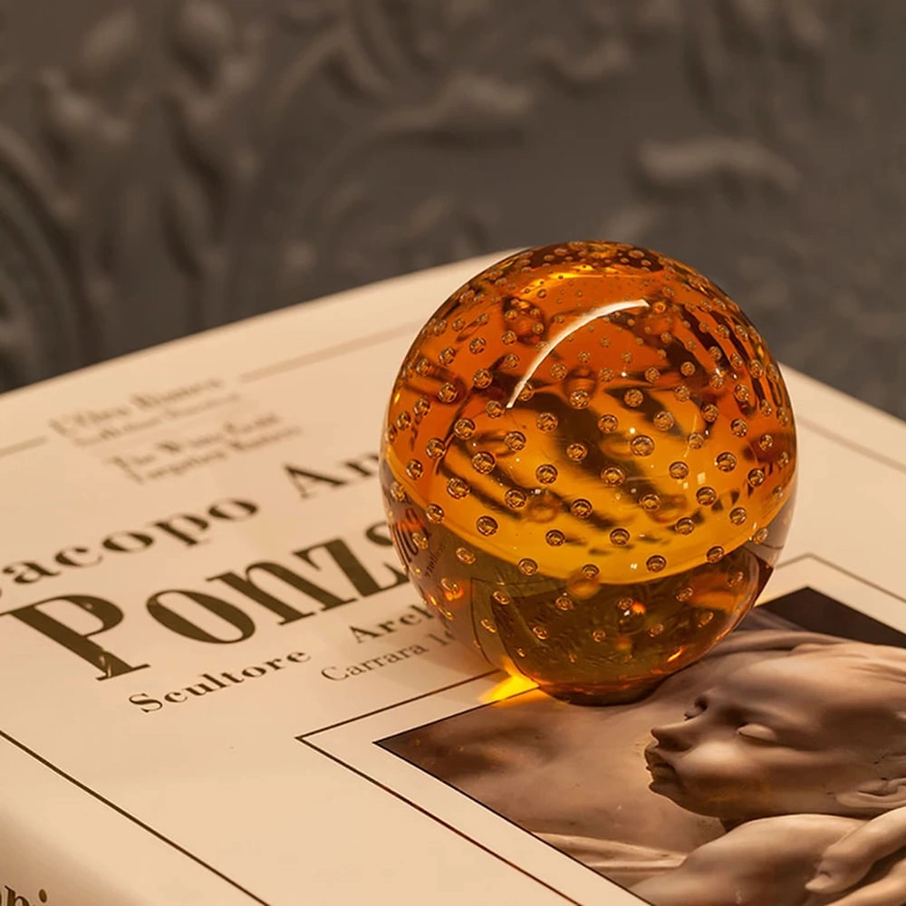 Peso Decorativo Bola G Cristal Ambar 9 Cm – Ca D’oro Peso Decorativo Bola G Cristal Ambar 9 Cm – Ca D’oro