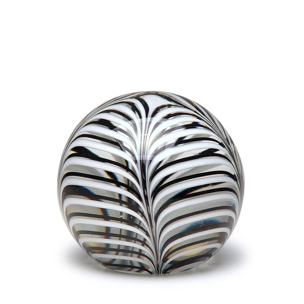 Peso Fenicio Bola Cristais Ca D'oro Preto e Branco 9 Cm