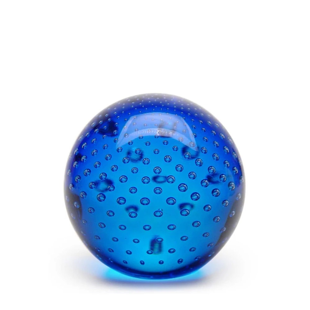 Peso Tela Bola Grande Cristais Ca D'oro Agua Marinha 9 Cm