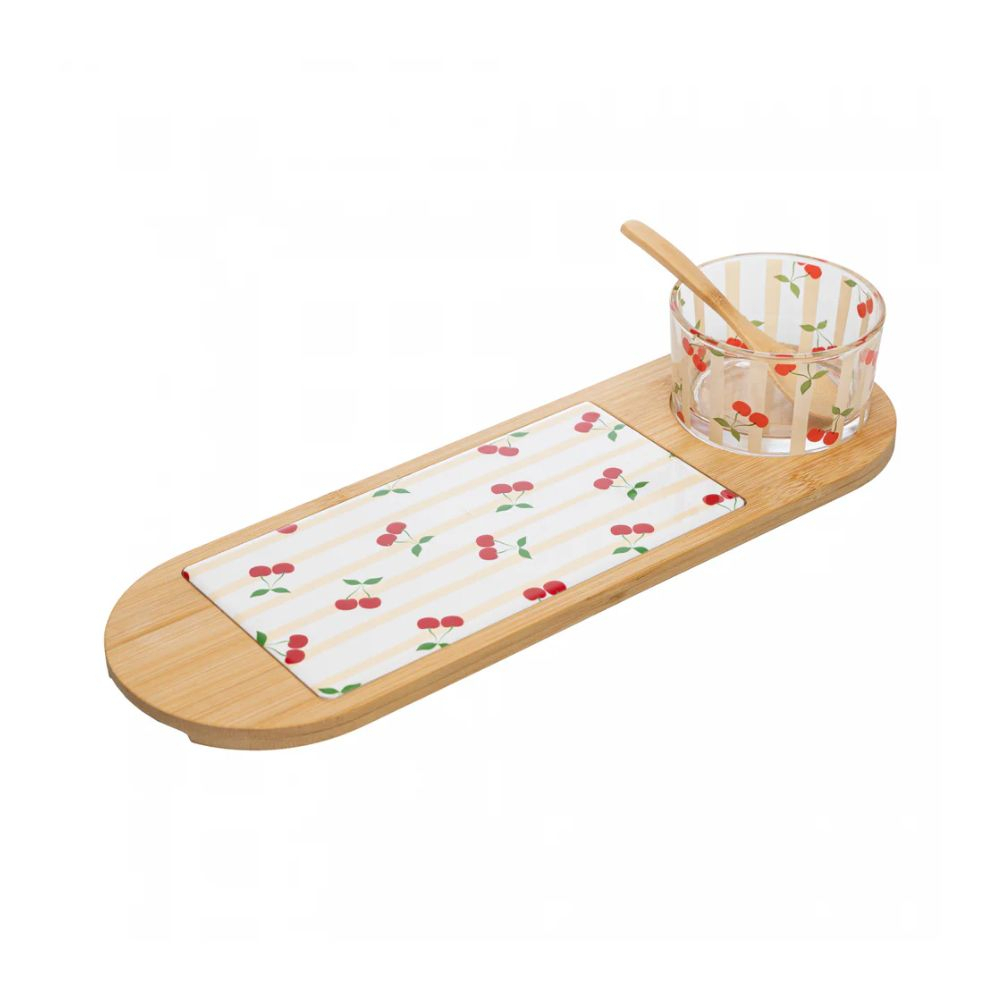 Petisqueira C/ 4 Pecas Com Bambu Lyor Cherry 36 Cm Petisqueira C/ 4 Pecas Com Bambu Lyor Cherry 36 Cm