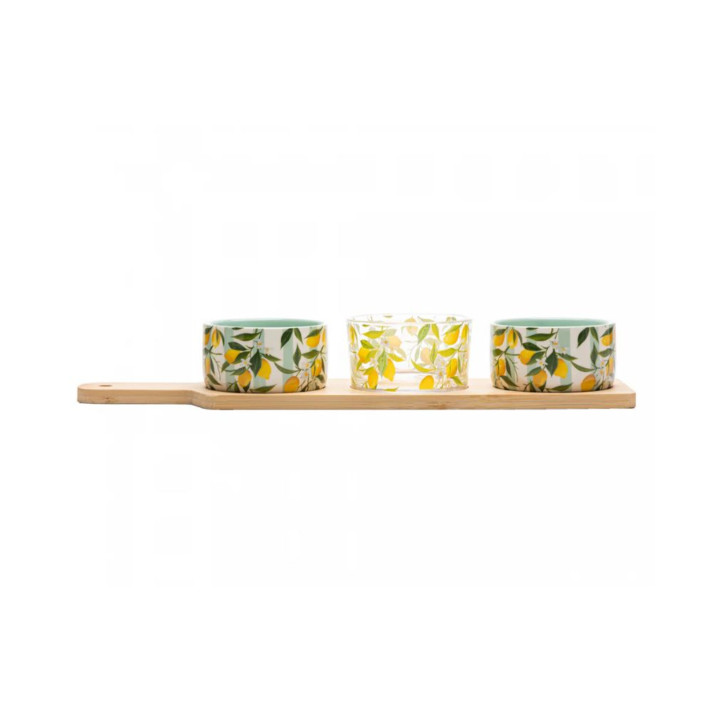 Petisqueira C/ 4 Pecas Com Bambu Lyor Siciliano 40 Cm
