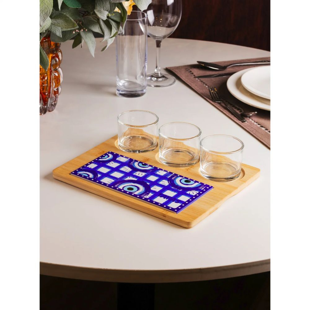 Petisqueira C/ 5 Pecas Greek Com Bambu