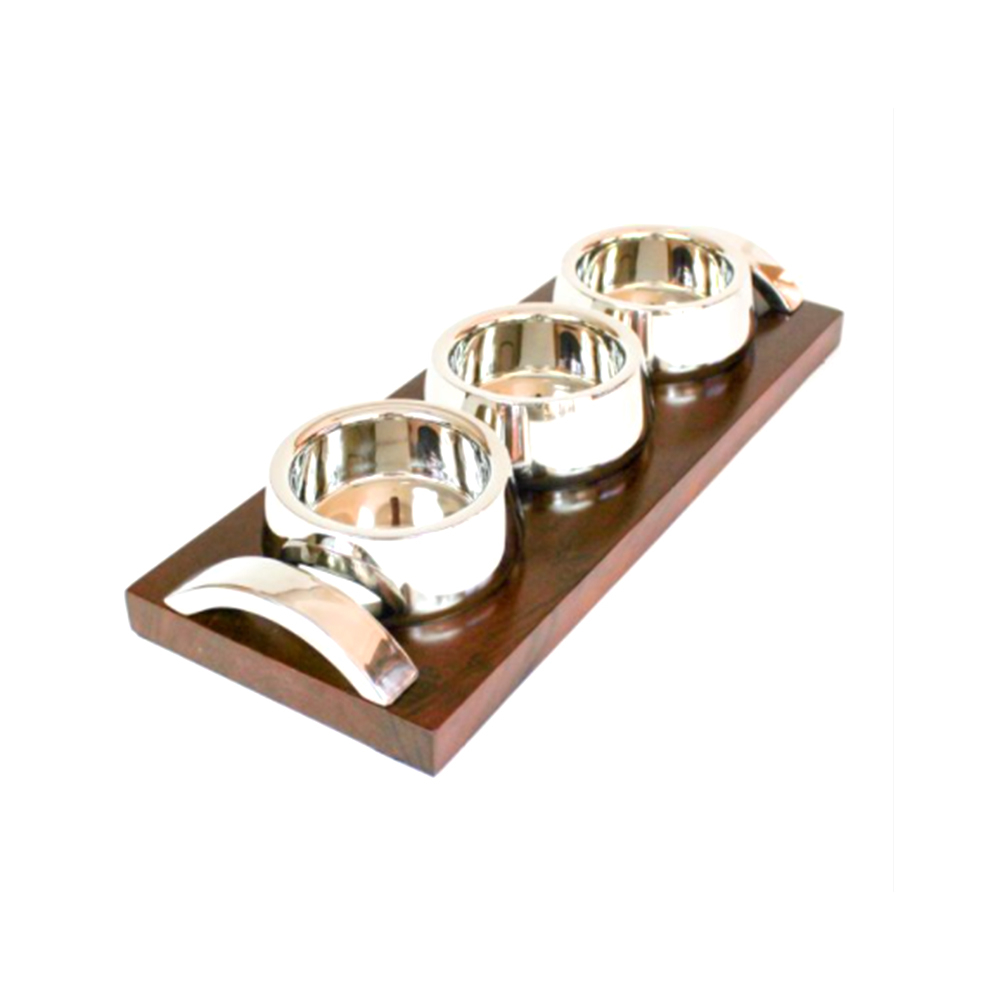 Petisqueira Com 3 Bowls Natural Home Ranchi 8 X 18 X 46 Cm Petisqueira Com 3 Bowls Natural Home Ranchi 8 X 18 X 46 Cm