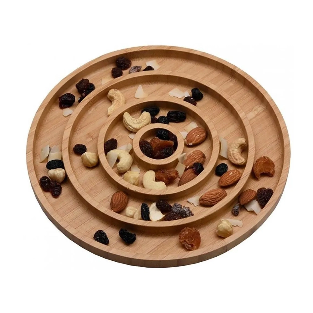 Petisqueira Redonda Com Divisórias Oikos Bambu 22 Cm Petisqueira Redonda Com Divisórias Oikos Bambu 22 Cm