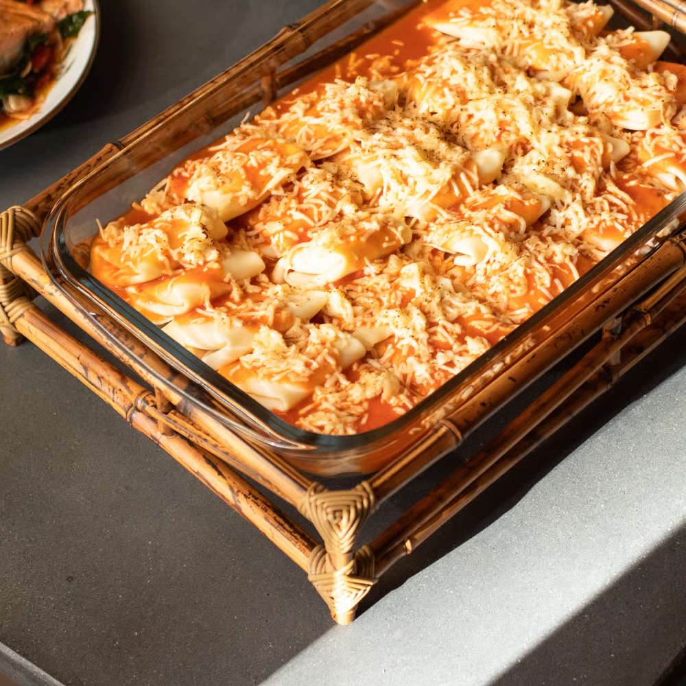 Pirex Retangular Grande Com Suporte de Bambu Sonia Pierry