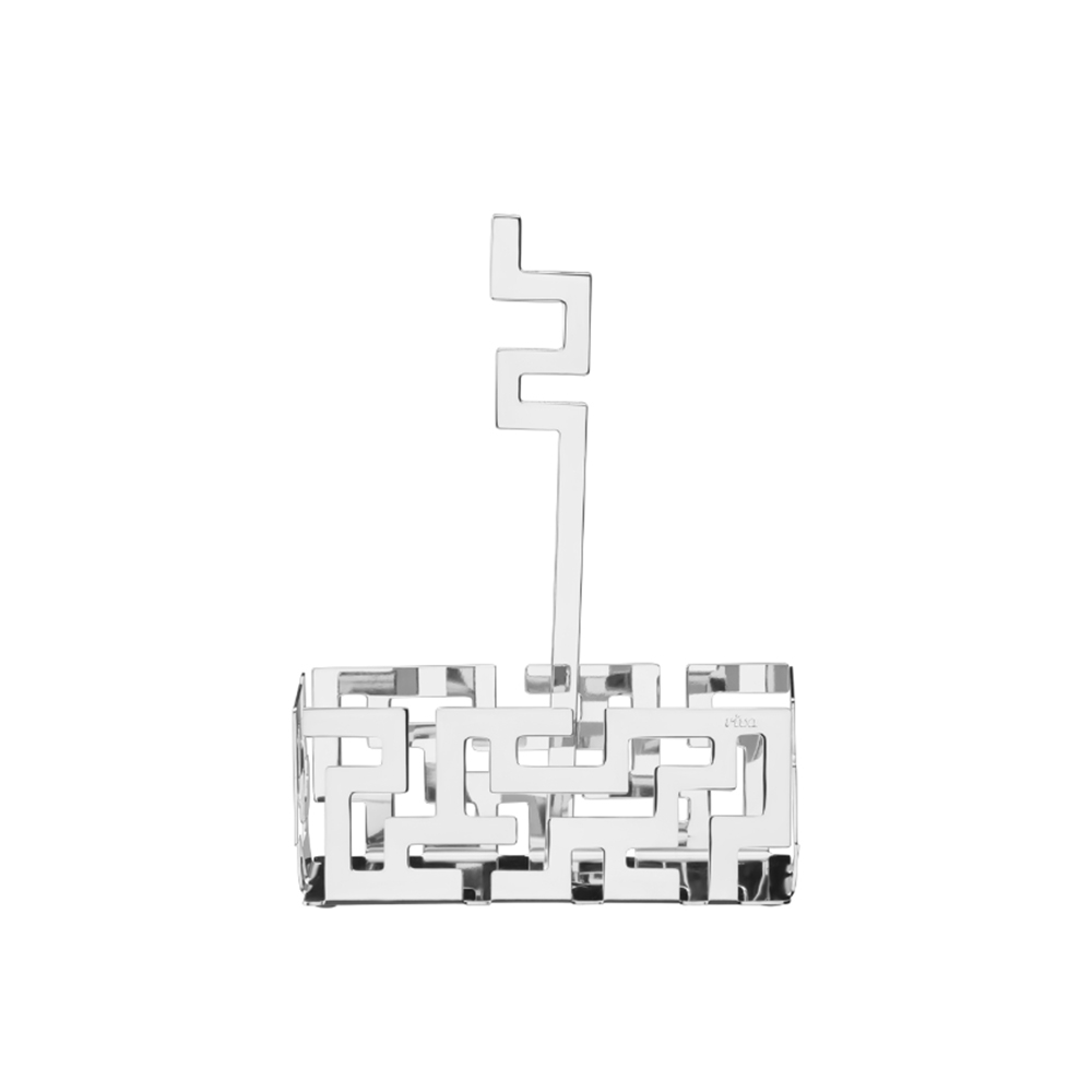 Porta Adoçante Retangular Riva Labirinto Em Prata 11,2 X 5,2 X1 5,5 Cm Porta Adoçante Retangular Riva Labirinto Em Prata 11,2 X 5,2 X1 5,5 Cm