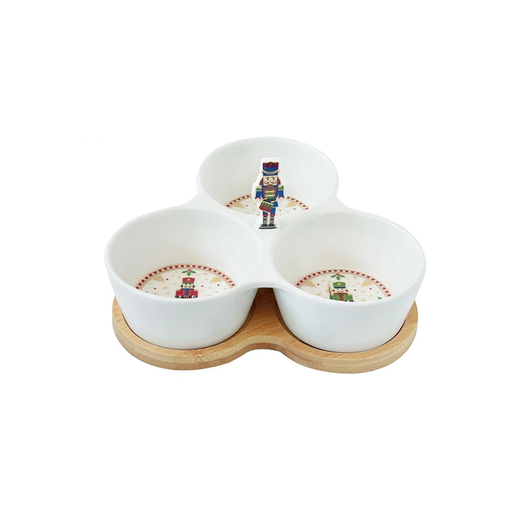 Porta Aperitivo Com 3 Bowls Easy Life Nutcrackers 20,5 X 17 Cm