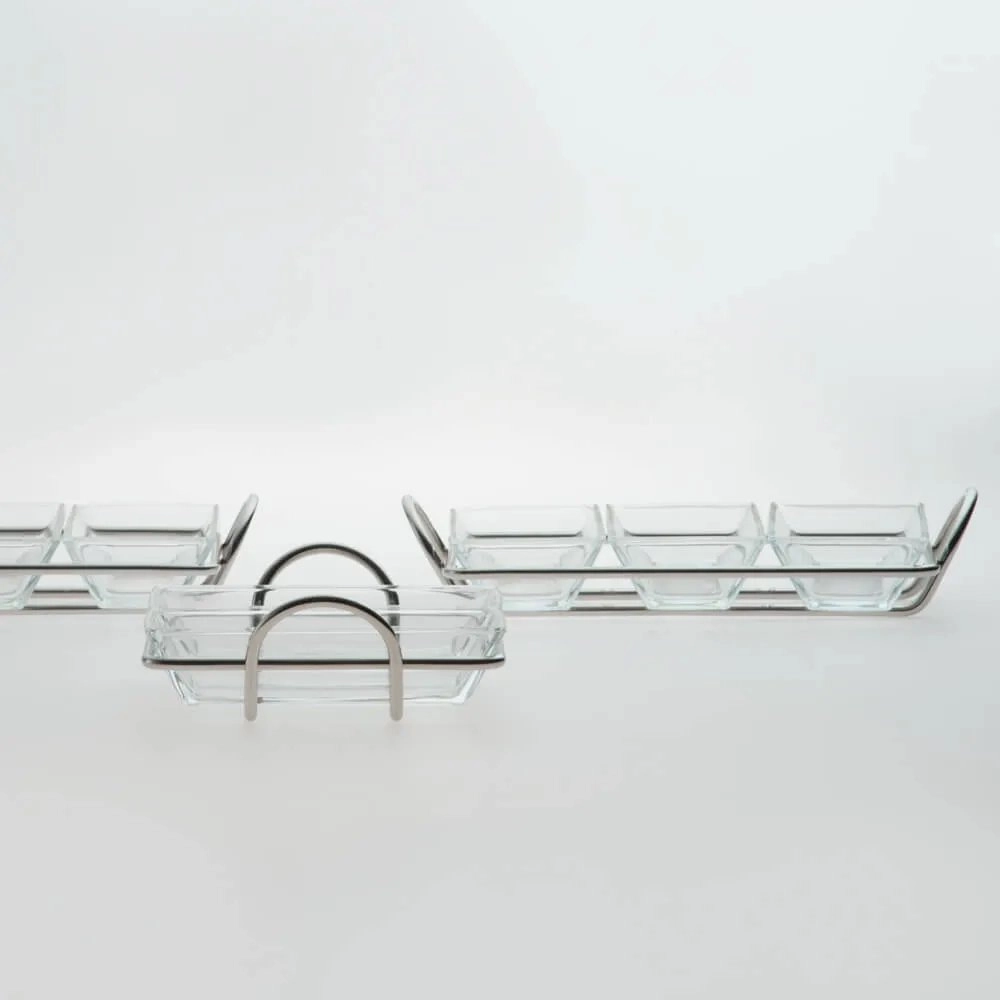 Porta Aperitivo Duplo Riva Lucca Aco Inox 16 X 13 X 4,5 Cm Porta Aperitivo Duplo Riva Lucca Aco Inox 16 X 13 X 4,5 Cm