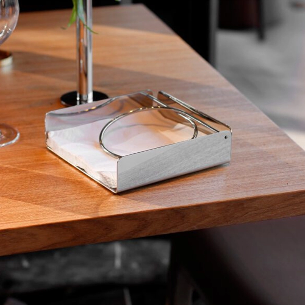 Porta Guardanapos Horizontal Riva Pescara Aço Inox 16,5 X 17 X 5 Cm